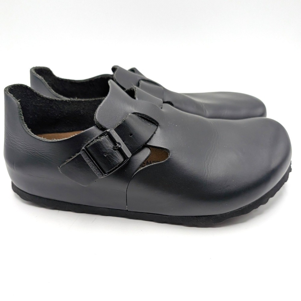 Birkenstock London Black Leather Clogs Shoes Sandals Shoes EU 40 L9 M7 WORN ONCE